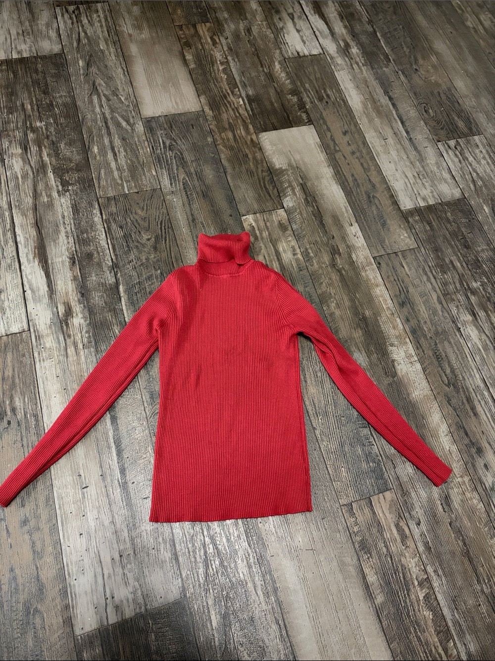 Fashion Nova Red Ribbed Turtleneck Sweater